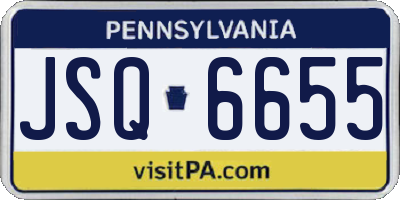 PA license plate JSQ6655