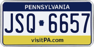PA license plate JSQ6657