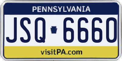 PA license plate JSQ6660