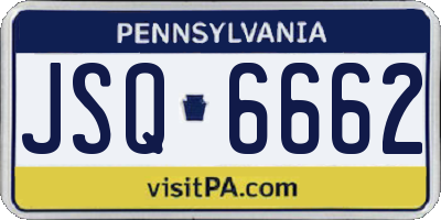 PA license plate JSQ6662