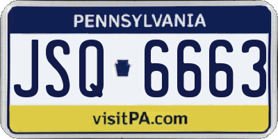 PA license plate JSQ6663
