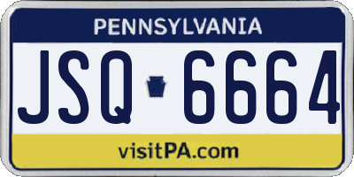 PA license plate JSQ6664