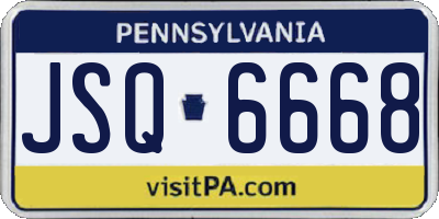 PA license plate JSQ6668