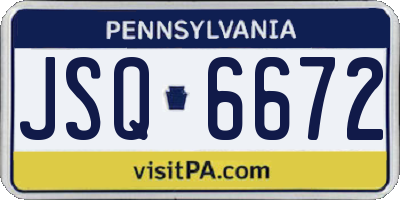 PA license plate JSQ6672