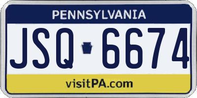 PA license plate JSQ6674