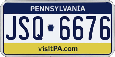 PA license plate JSQ6676