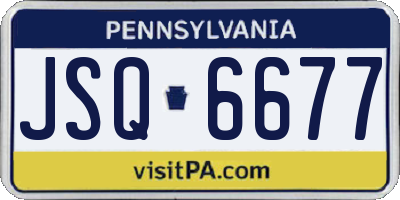 PA license plate JSQ6677