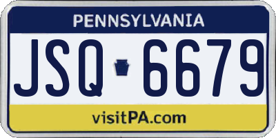 PA license plate JSQ6679