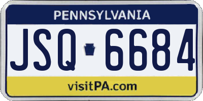PA license plate JSQ6684
