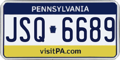 PA license plate JSQ6689
