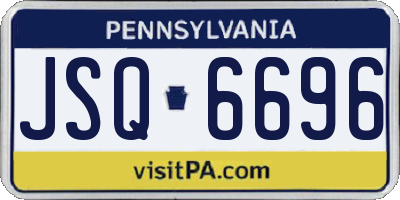 PA license plate JSQ6696