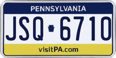 PA license plate JSQ6710