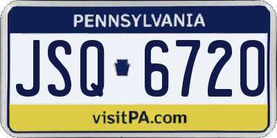 PA license plate JSQ6720