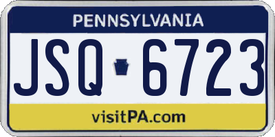 PA license plate JSQ6723