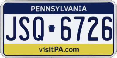 PA license plate JSQ6726