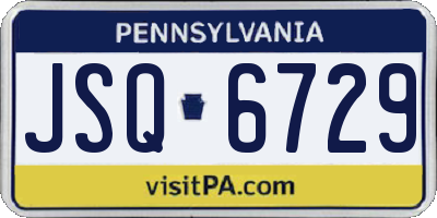 PA license plate JSQ6729