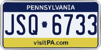 PA license plate JSQ6733