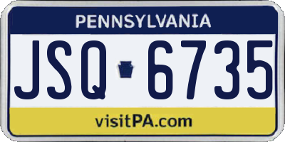 PA license plate JSQ6735