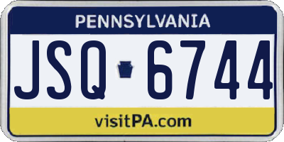 PA license plate JSQ6744