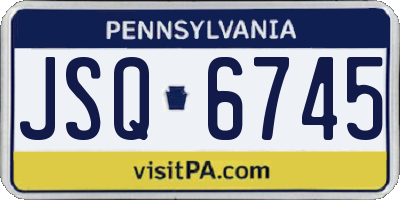 PA license plate JSQ6745