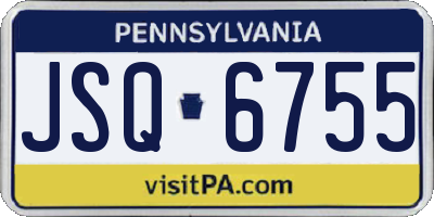 PA license plate JSQ6755