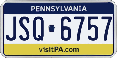 PA license plate JSQ6757