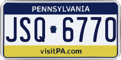 PA license plate JSQ6770