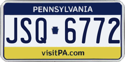 PA license plate JSQ6772
