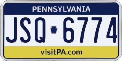 PA license plate JSQ6774