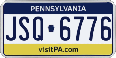 PA license plate JSQ6776