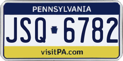 PA license plate JSQ6782