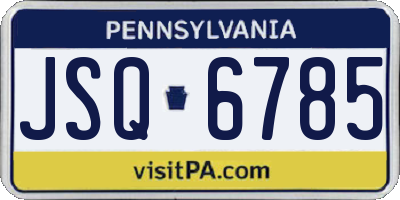 PA license plate JSQ6785