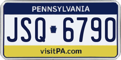 PA license plate JSQ6790