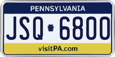 PA license plate JSQ6800