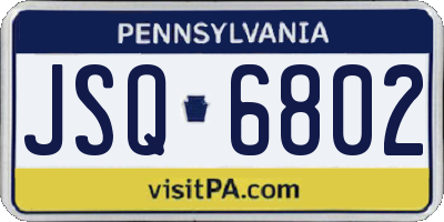 PA license plate JSQ6802