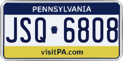 PA license plate JSQ6808