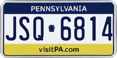 PA license plate JSQ6814