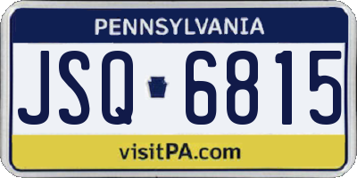 PA license plate JSQ6815