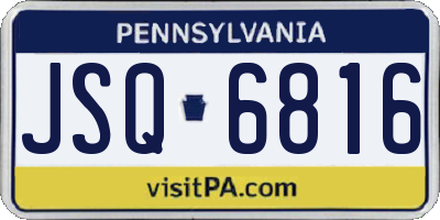 PA license plate JSQ6816