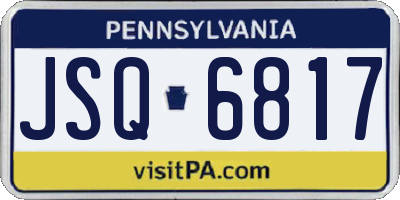PA license plate JSQ6817