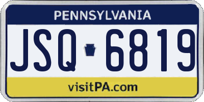 PA license plate JSQ6819