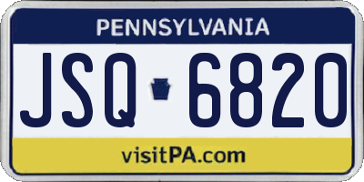 PA license plate JSQ6820