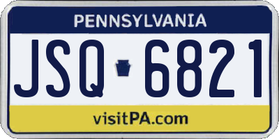 PA license plate JSQ6821