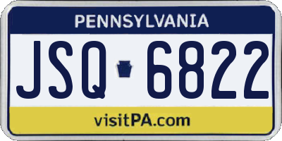 PA license plate JSQ6822