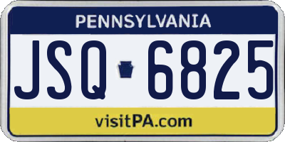PA license plate JSQ6825