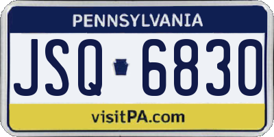 PA license plate JSQ6830