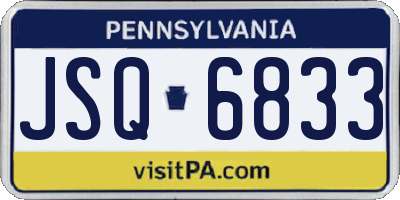 PA license plate JSQ6833