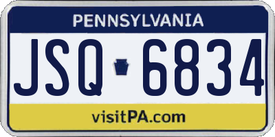 PA license plate JSQ6834