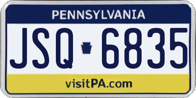 PA license plate JSQ6835