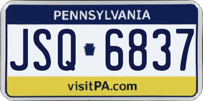 PA license plate JSQ6837